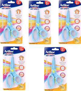 Child Scissors Spring Flipkart.com | Artline Child Safe School Scissor Soft spring PACK OF 5 ...