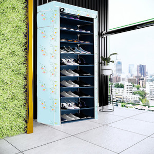 Shoe Stack Rack Flower Furnbolo Soft lily Flower 10 Layers with Cover/Multipurpose Rack/Kids ...