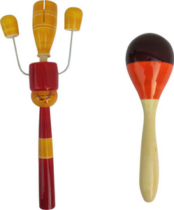 Homekrafts Traditional 2 sounding rattles for new borns(Tik Tiki and ...