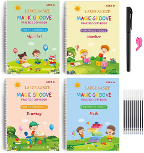 ARDAKI Magic Practice Copy Book Set For Learn Writing Number Drawing ...