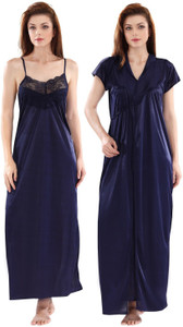 Qunity Women Nighty with Robe - Buy Qunity Women Nighty with Robe ...