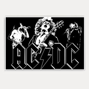 AC DC Black and White Artwork (18x12) Paper Print - Abstract posters in ...