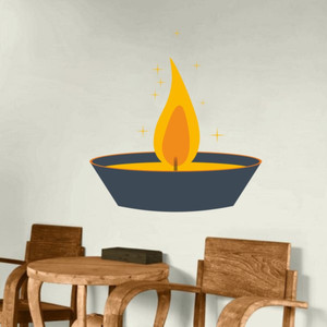 Decor Villa 30.48 cm Decor Villa Yellow flam deepak happy diwali Deepak ...