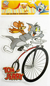 STICKER BAZAAR 32.4 cm A4 Cutout Sticker Of Tom & Jerry Self Adhesive ...