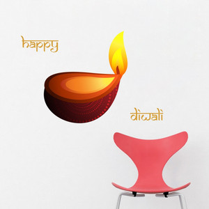 Decor Villa 60.96 cm Decor Villa Deepak Happy diwali Deepak Wall ...
