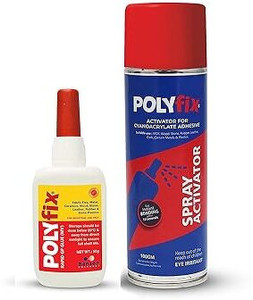 POLYFIX MV Glue & Aerosol Spray Activator Kit | For Metal,Electrical ...