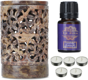 Luz Divina Soapstone Aroma Oil Burner Diffuser+10ml Aroma Oil+5 Tea ...