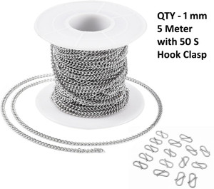 Sharum Crafts Chain for Craft DIY Making Purpose Silver Color (5 Meter ...