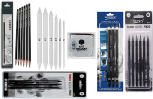 Da Novira Compressed Charcoal 18 Multiple Pencil Set for Sketching ...