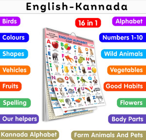 My First ALL IN ONE SPIRAL CHART ENGLISH-KANNADA : Learning Chart book ...