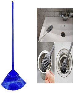 QinPin Combo of Long Extendable Diamond Jala Broom and Washbasin ...