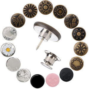 HASTHIP Detachable Buttons for Jeans, Instant Pants Waist Button Pins ...