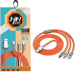 HOUSE OF COMMON Lightning Cable 2 A 1.4 m metal braied 3-in-1 Cable 1.2 ...