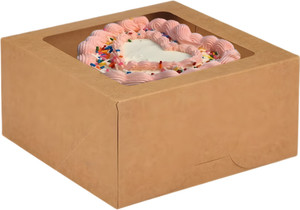 KHAANA PACKAGING Cake Box Cardboard 9 inch, Cake Box with Window ...