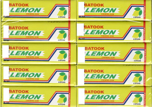 batook LEMON FLAVOR 5 STICK IMPORTED CHEWING GUM BOX ( 5 STICK X 20 X 2 ...