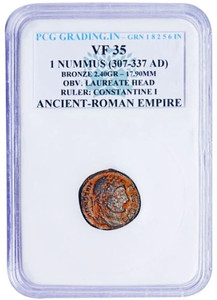 Numiscart (PCG Graded) 1 Nummus (307-337 AD) Ruler: Constantine I Old ...