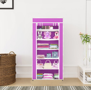 CMerchants Portable wardrobe 6 layer PVC RACK Pink PVC Collapsible ...