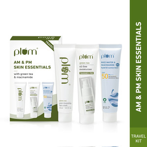 Plum AM & PM Essentials Travel Kit | Pore Cleansing Facewash | Oil-Free ...