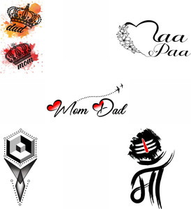 voorkoms Dad Mom And Art Temporary Tattoo Sticker For Male And Female ...