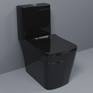 D O T Shining Z Black Commode With Attractive Line Finish And Round ...