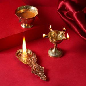 DakshCraft Brass Decorative Diyas, Diwali Diya