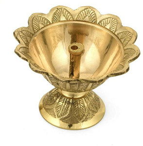 unique gift gallery BRASS AKHAND LOTUS SHAPE DIYA FOR POOJA Brass Table ...