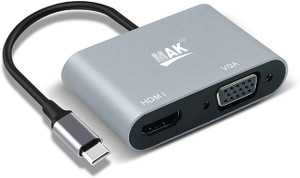 MAK 2-in-1 USB C to HDMI VGA Adapter,USB Type C to Dual VGA HDMI 4K ...