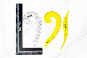 Gn tailoring material L Square Ruler, White French Curve, Yellow French ...