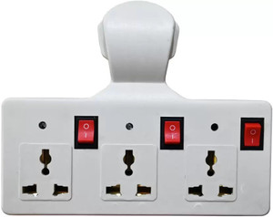 Caddim Universal 3+3 Multi Plug Pin Socket with Individual Switches 6 A ...