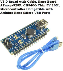 Arduino Nano V3.0 Clone Board – ATmega328P, 16Mhz, CH340G USB Chip, Includes USB Cable