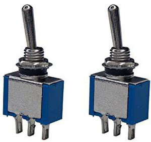 Electronic Spices 3A 125V 3 pin SPDT metal body mini toggle switches ...