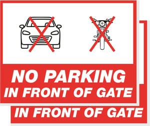 A sign that says no parking in front of gate | Premium Vector