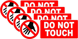 VAAIMAI Do Not Touch Sticker, UV Printed, 12X4 Inch Vinyl Sticker ...