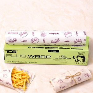 TDS PLUS WRAP Brown Printed Greaseproof Food Wrapping Paper Roll TDS ...