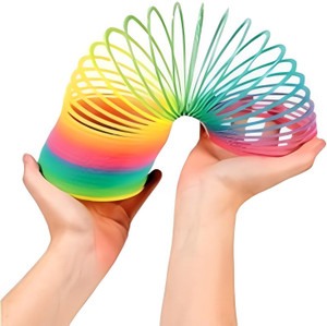 BLC Rainbow Circle Folding Plastic Spring Coil Funny Magic Toy Slinkier ...