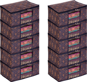 Custodia Organizer Abiti Sari Con Zip 6 Pezzi Grigio - 4