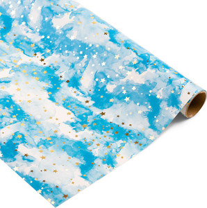 Crown Greetings Sky Full of Gold Stars Gift Wrapping Roll Paper 30