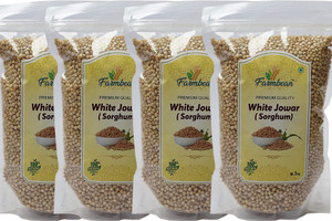 Farmbean Whole White Jowar Grains (1 KG X 4)/ Sorghum / Jonna For ...
