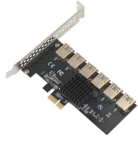 microware PCI-E Riser Card 1 to 6 Multiplier Hub PCI Express Card fit ...