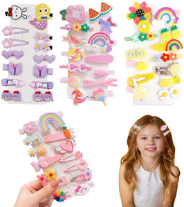 26Pcs Cute Flower Cartoon Hair Clips For Girls – Multi-Color Rhinestone Accents, Eco-Friendly Plastic, Kids Headdress