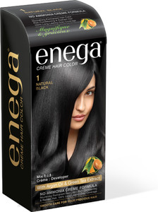 enega Hair Color 120ML Long Lasting, No Ammonia Dye (Pack-1) , Natural ...