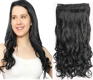 Crazy Hair Women's 5 Clip in Curly Extension 24 Inch, Black Hair ...