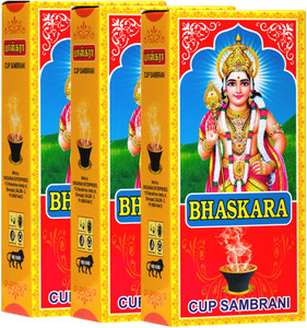 bhaskara Cup Sambrani Box Pack of 3 For Aarti, Pooja Meditation ...