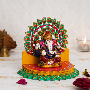 CAPIO ART DESIGNER GANESH ASAN / TEMPLE/ SINGHASAN Solid Wood ...