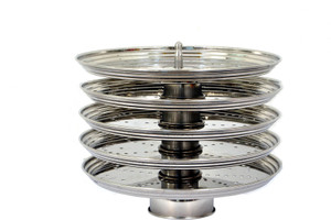 ktl KTL STAINLESS STEEL IDIYAPPAM STAND WITH 5 PLATES - PLATE SIZE: 19 ...