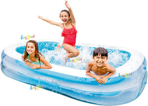 HornFlow Center (IND*81) Inflatable Family Swimming Pool With Free Pump ...