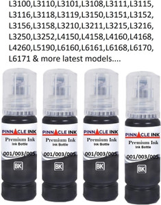 PINNACLE Compatible ink For Epson L3250 All Black - All Black Black Ink ...