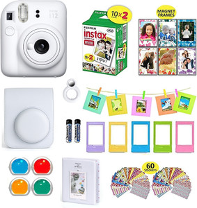 FUJIFILM Instax mini 12 Clay White Bundle+10x2 Film+Carrying Case ...