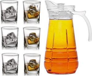 SMILERY juice Lemon jug set Glasses Transparent Pack of 7 Pieces,jug ...