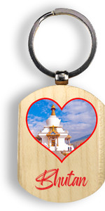 Regalocasila Beautiful Souvenir Tourism Natural Wooden Bhutan Keyring ...